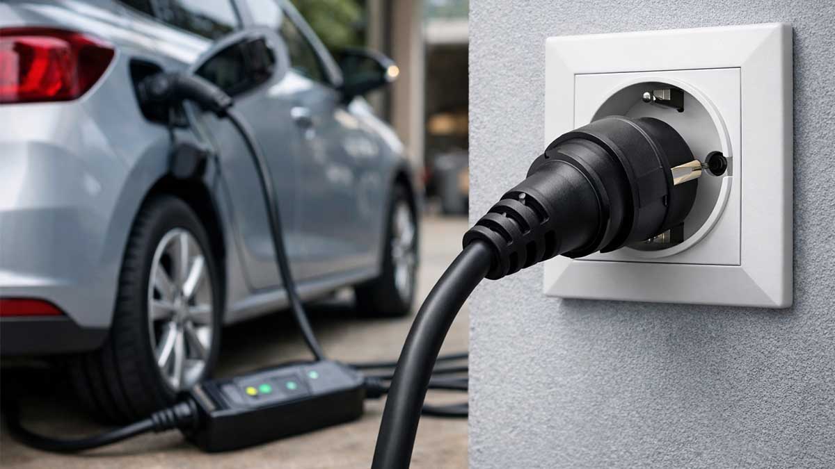 Laden über Schuko (Typ E/F): Sichere Verwendung für tragbare Ladegeräte für Elektrofahrzeuge